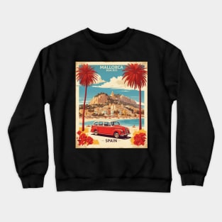 Mallorca Beaches Spain Travel Tourism Retro Vintage Crewneck Sweatshirt